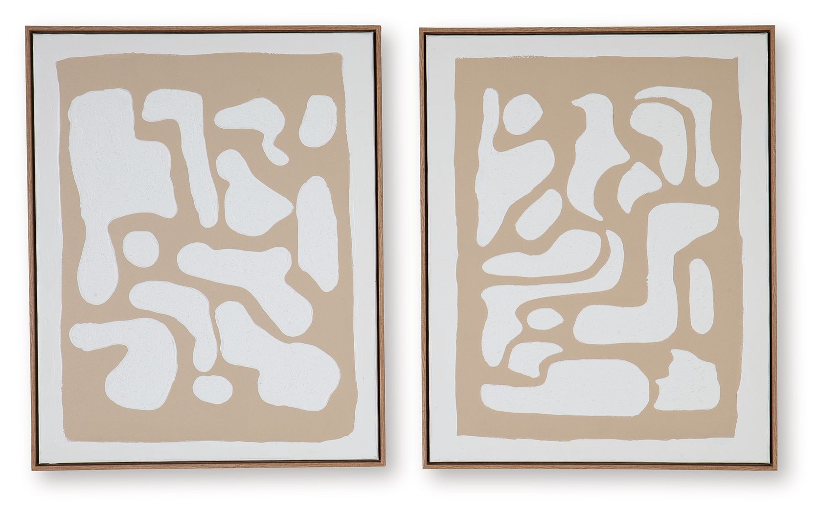Waldett - Beige / White - Wall Art Set (Set of 2) - Hornell Furniture Outlet