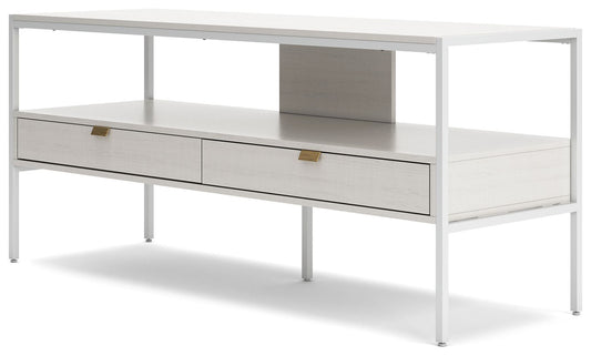 Deznee - White - Large TV Stand - Hornell Furniture Outlet