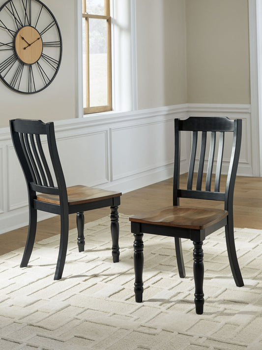 Clorazi - Dining Room Side Chair (Set of 2) - Black / Brown - Hornell Furniture Outlet