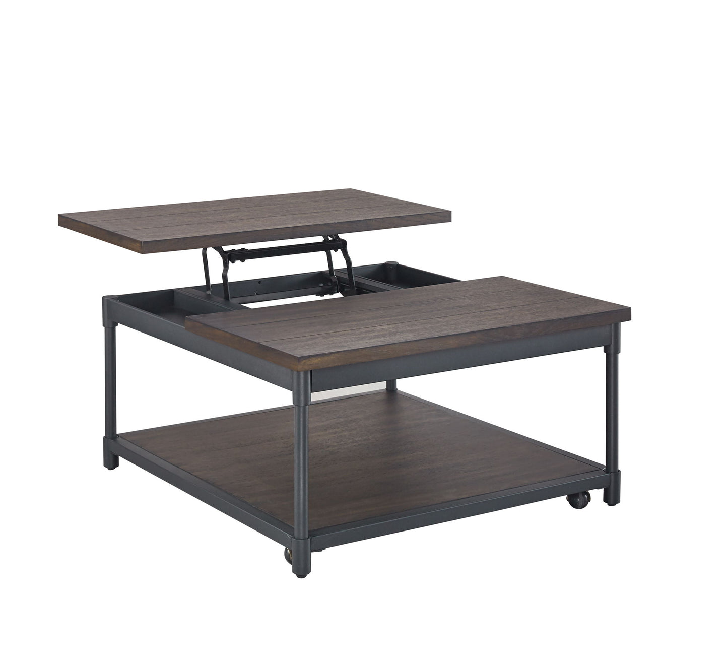 Prescott - Lift - Top Square Cocktail Table - Brown - Hornell Furniture Outlet