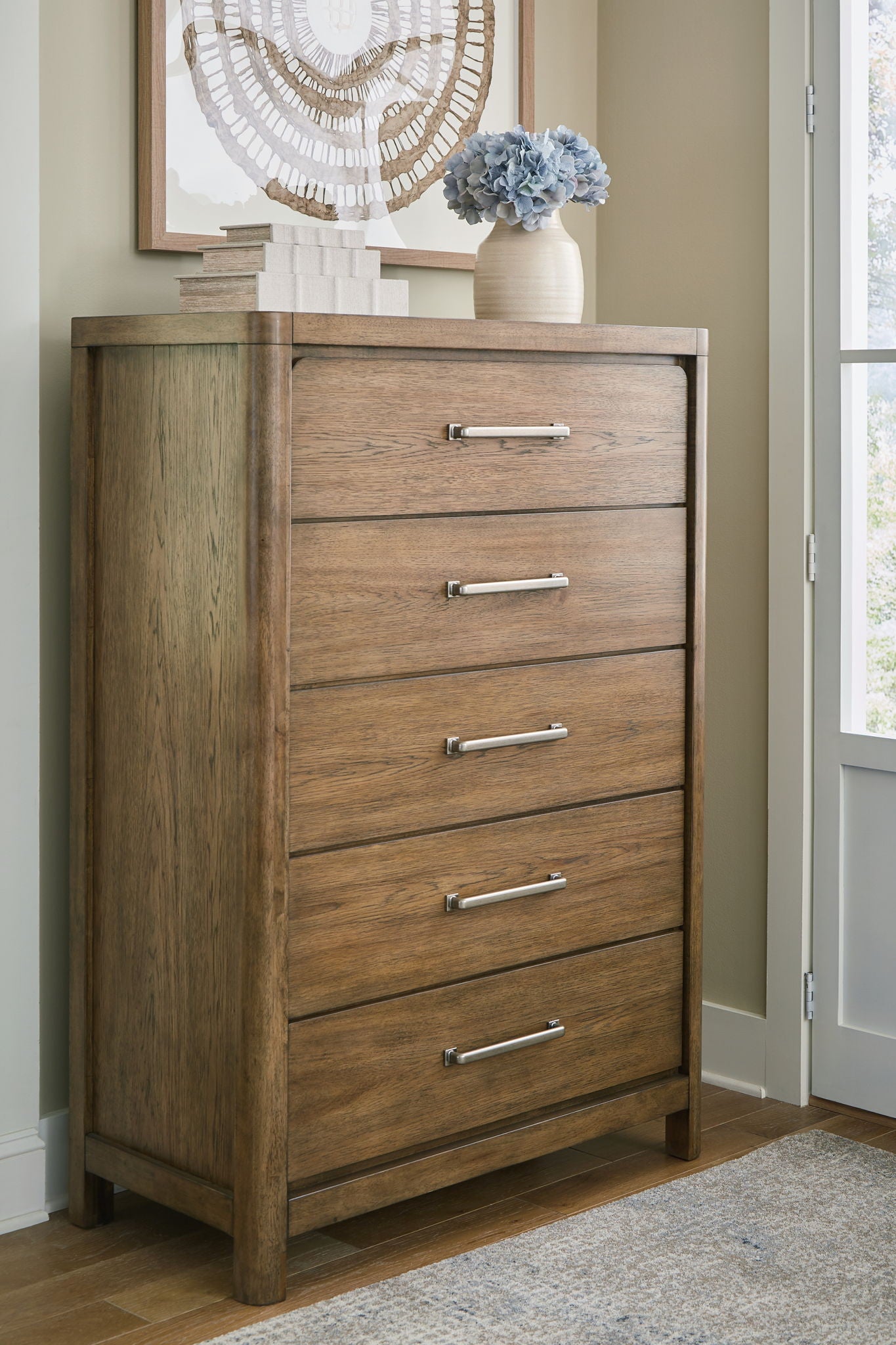 Cabalynn - Light Brown - Five Drawer Chest - Hornell Furniture Outlet