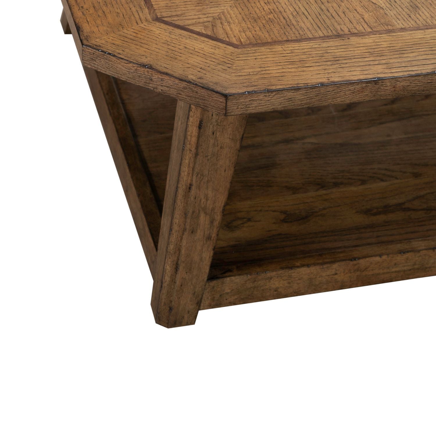 Carolina Park - Octagonal Cocktail Table - Brown - Hornell Furniture Outlet