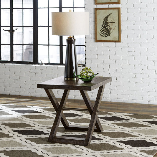 Crossroads - End Table - Dark Brown - Hornell Furniture Outlet