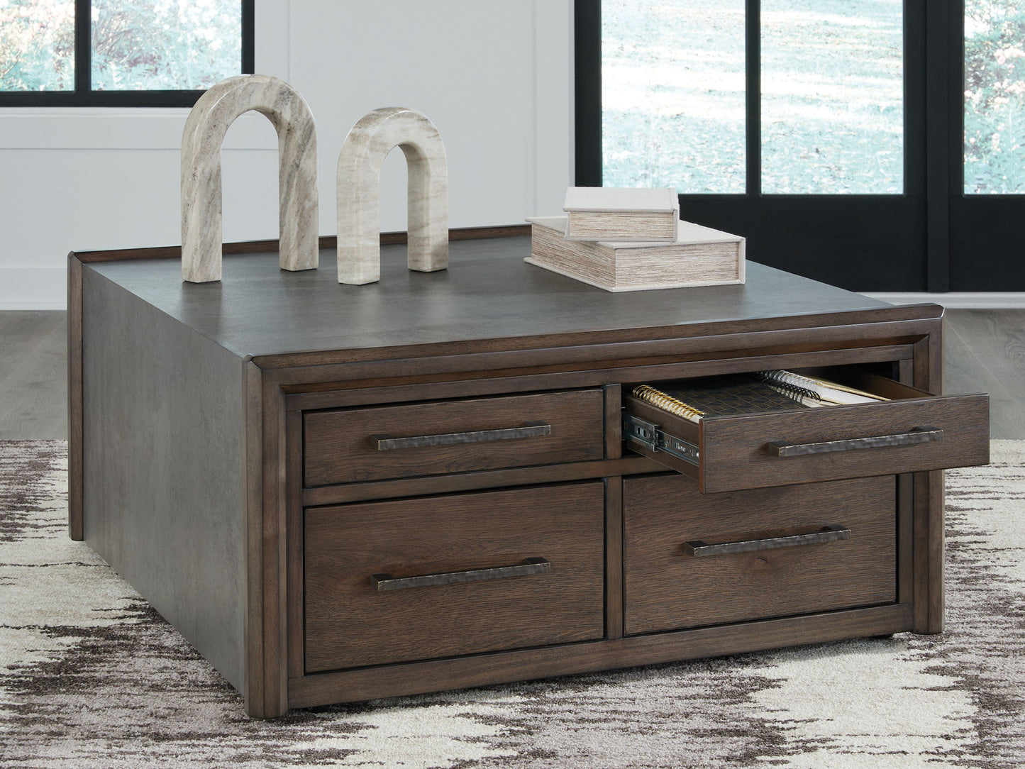 Kallenny - Brown / Gray - Square Cocktail Table - Hornell Furniture Outlet