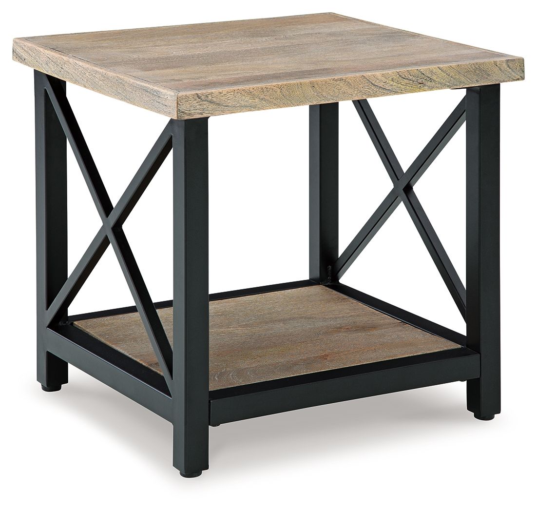 Bristenfort - Brown / Black - Rectangular End Table - Hornell Furniture Outlet