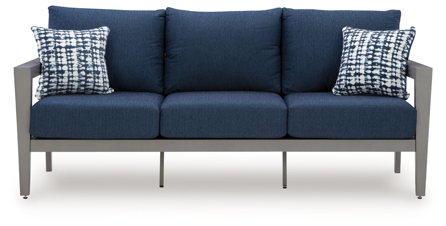 Gali - Gray / Blue - Sofa / Chairs / Table Set (Set of 4) - Hornell Furniture Outlet