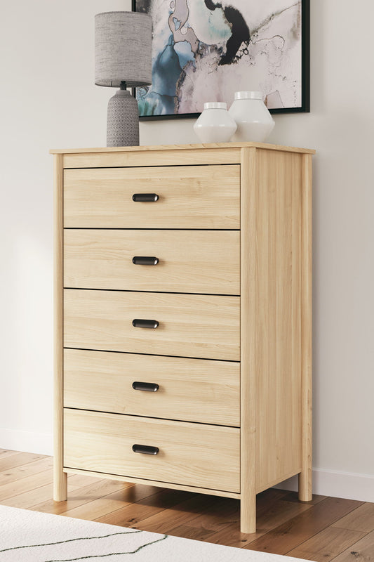 Cabinella - Tan - Five Drawer Chest - Hornell Furniture Outlet
