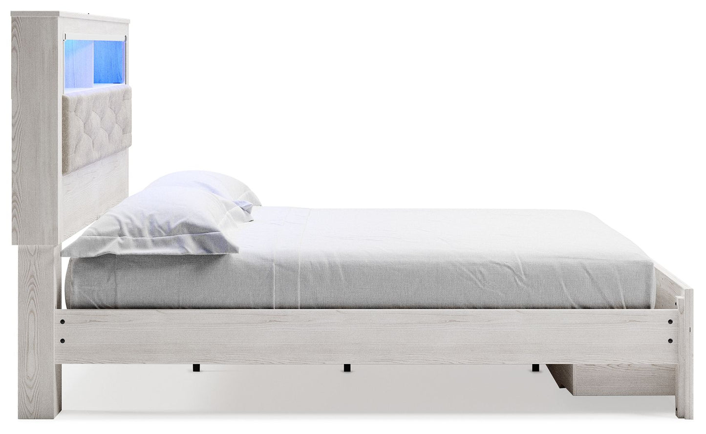 Altyra - White - King Upholstered Bookcase Bed With Storage - Hornell Furniture Outlet