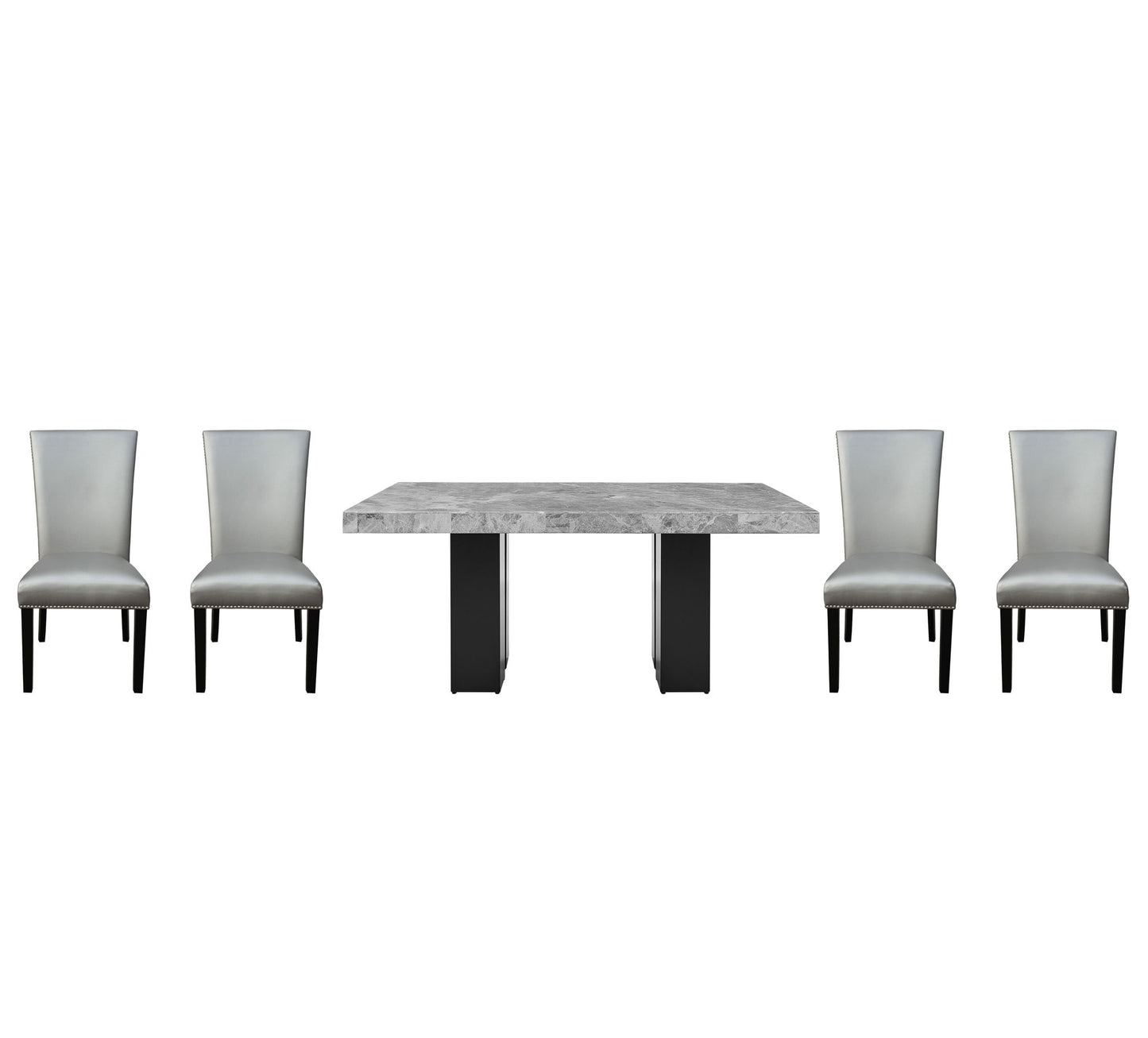 Camila - Rectangular Dining Set - Gray Top - Hornell Furniture Outlet