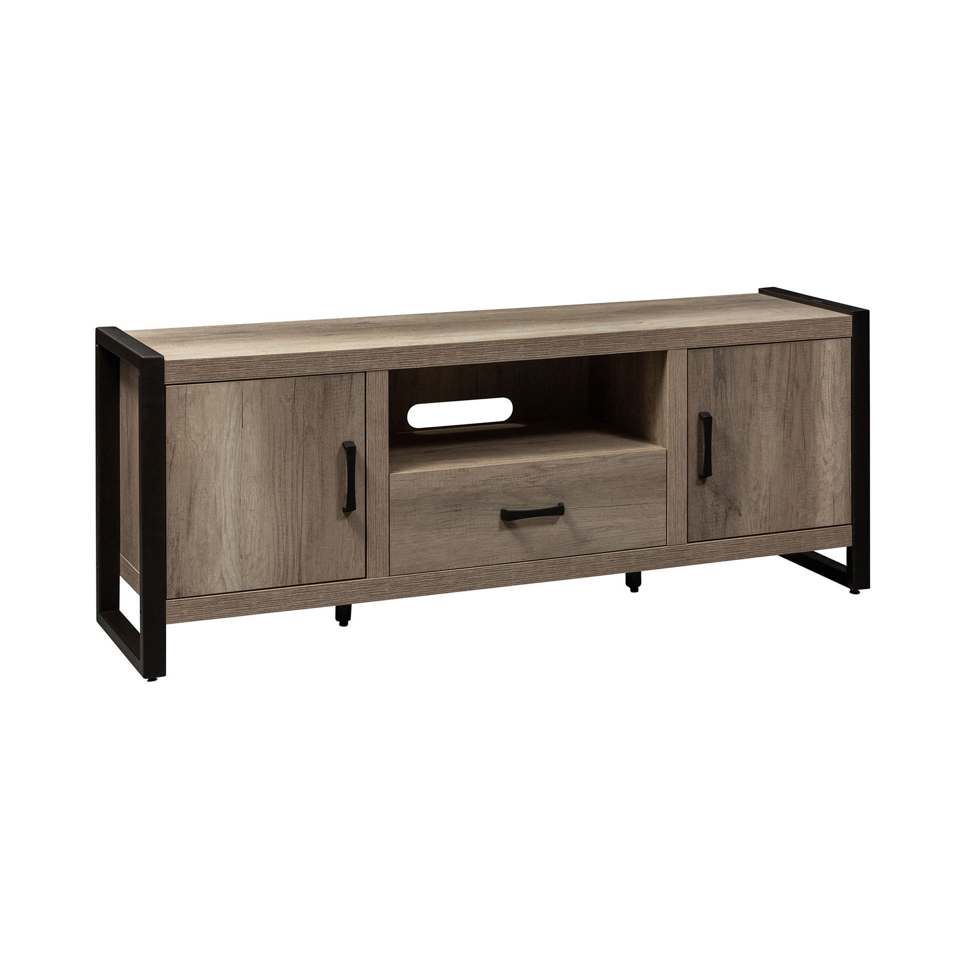 Sun Valley - 64" TV Console With Faux Metal - Light Brown - Hornell Furniture Outlet