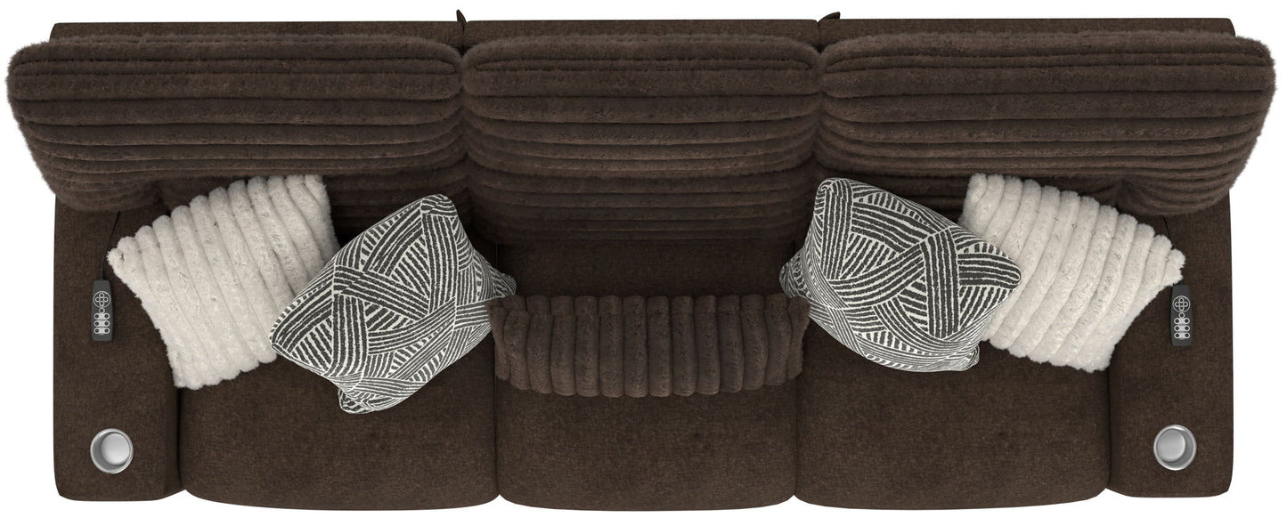 Zen - Power Reclining Sofa With CR3 Heat/Massage/Zero Gravity - Chocolate - Hornell Furniture Outlet
