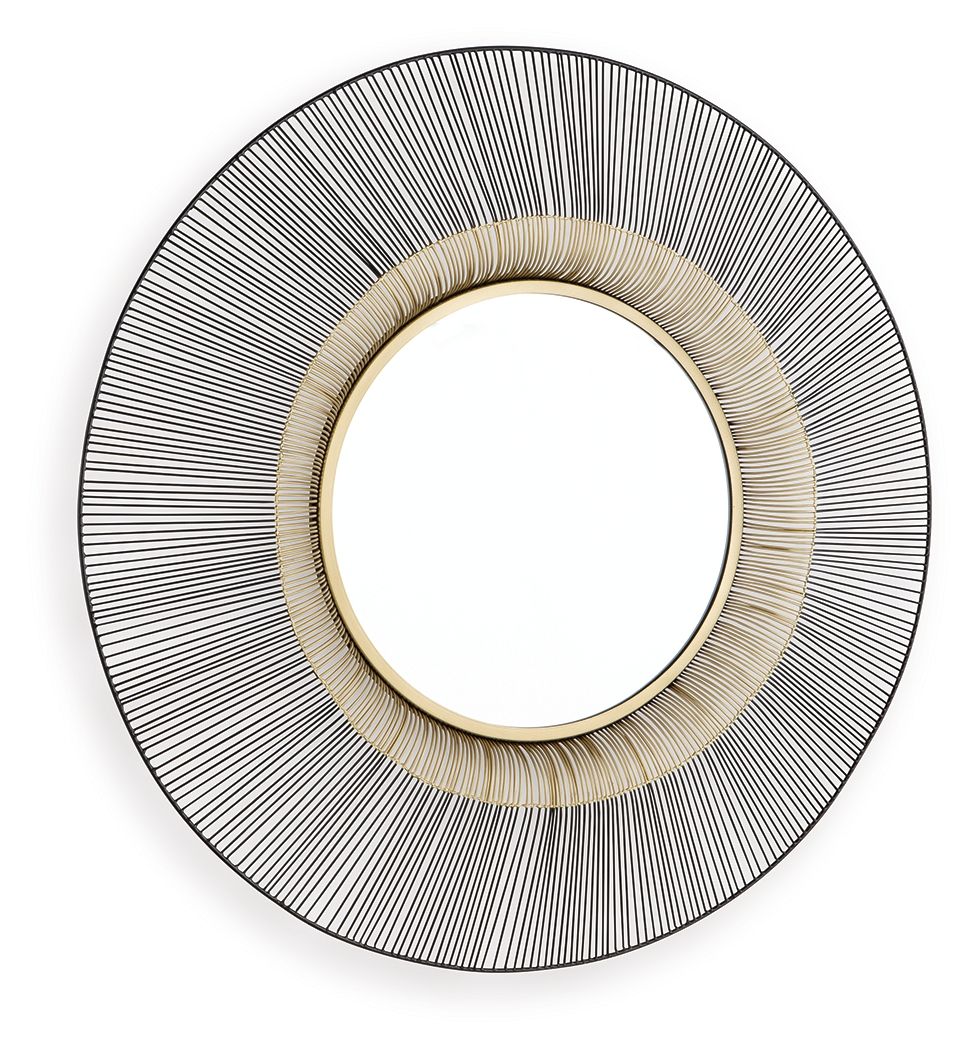 Dallmen - Black / Gold Finish - Accent Mirror - Hornell Furniture Outlet