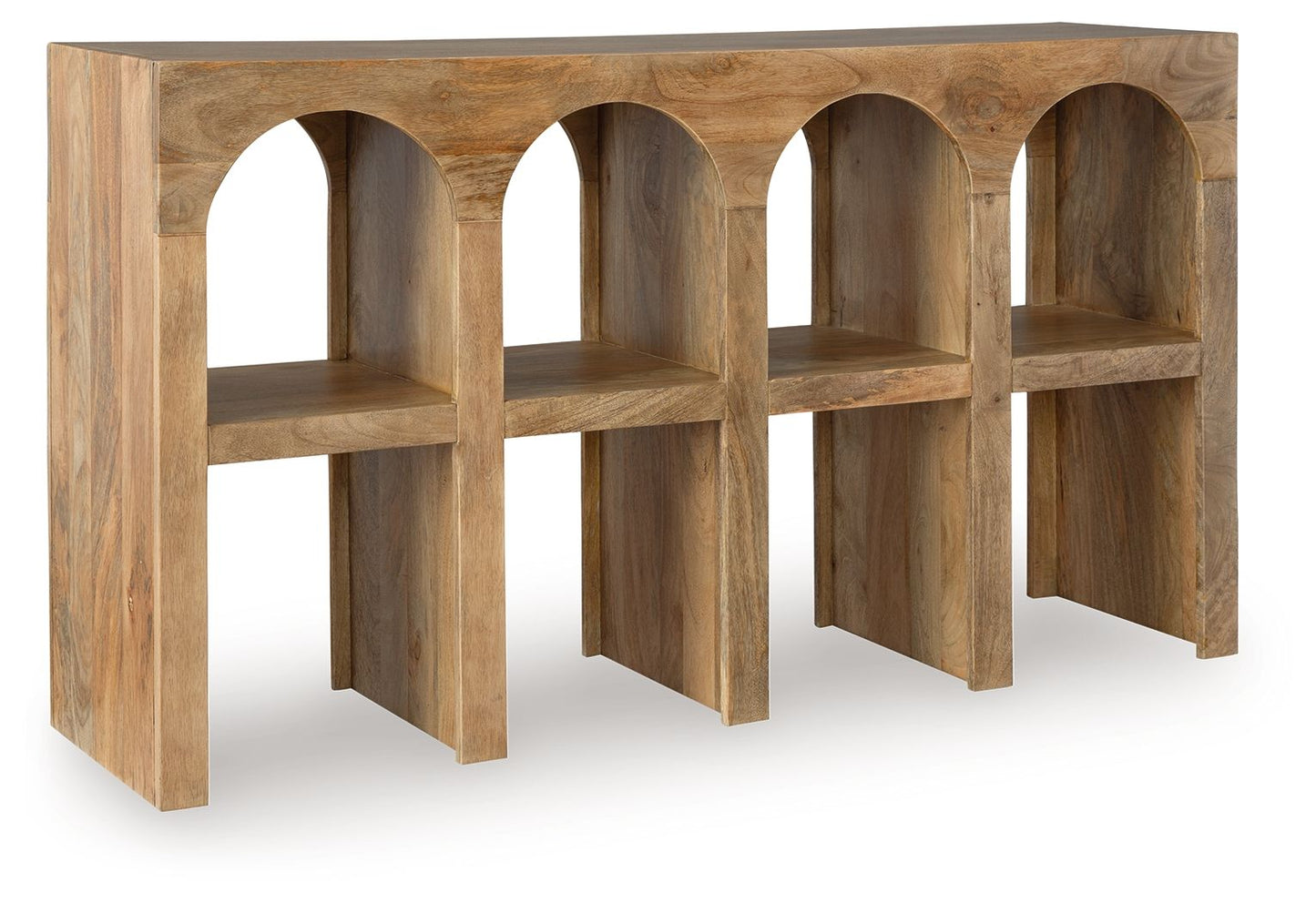 Luzmanacy - Natural Brown - Console Sofa Table - Hornell Furniture Outlet