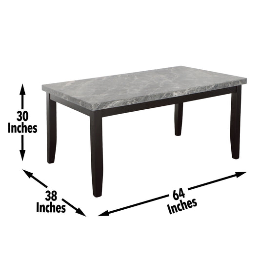 Napoli - Gray Marble Top Dining Table - Dark Gray - Hornell Furniture Outlet