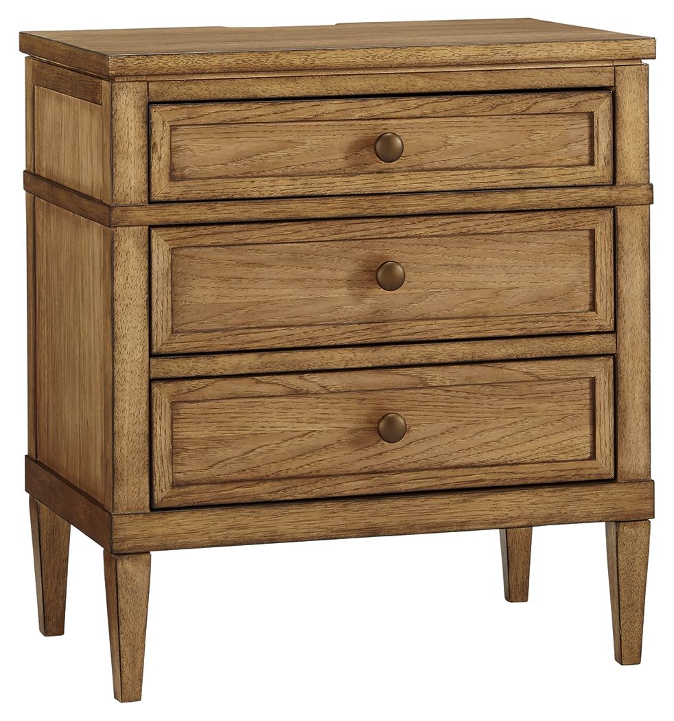 Sharlance - Brown - Three Drawer Night Stand - Hornell Furniture Outlet