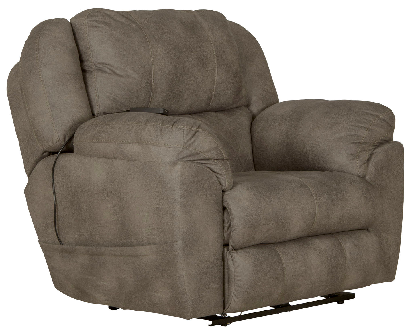 Flynn - Power Lay Flat Recliner With Power Adjustable Headrest & Lumbar And Dual Heat & Massage - Fig - Hornell Furniture Outlet