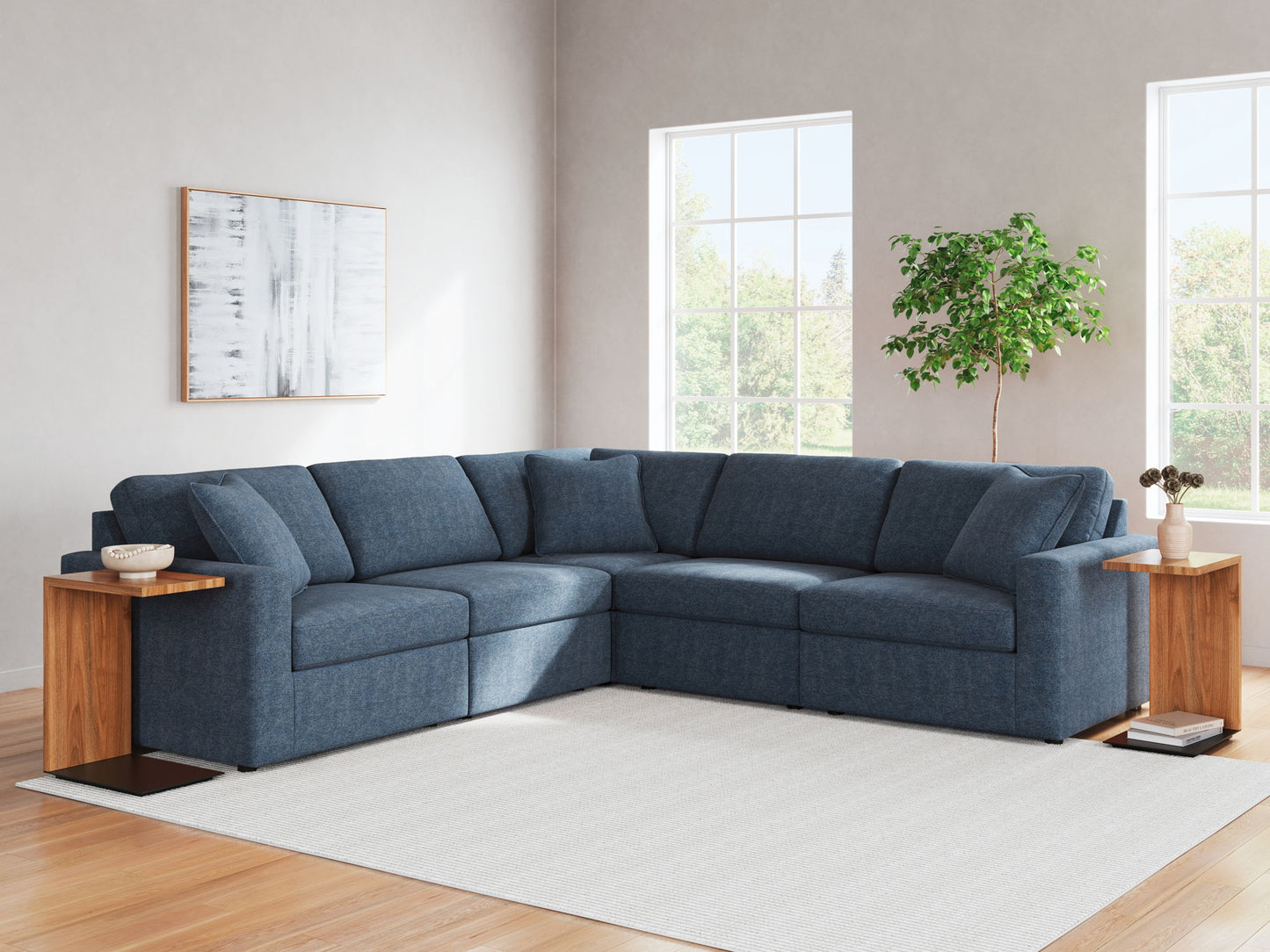 Modmax - Ink - 5 - Piece Sectional - Fabric - Hornell Furniture Outlet