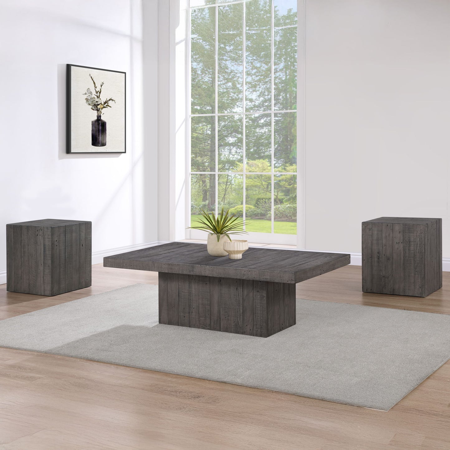 Colson - 3 Piece Table Set With 2 End Tables - Dark Brown - Hornell Furniture Outlet