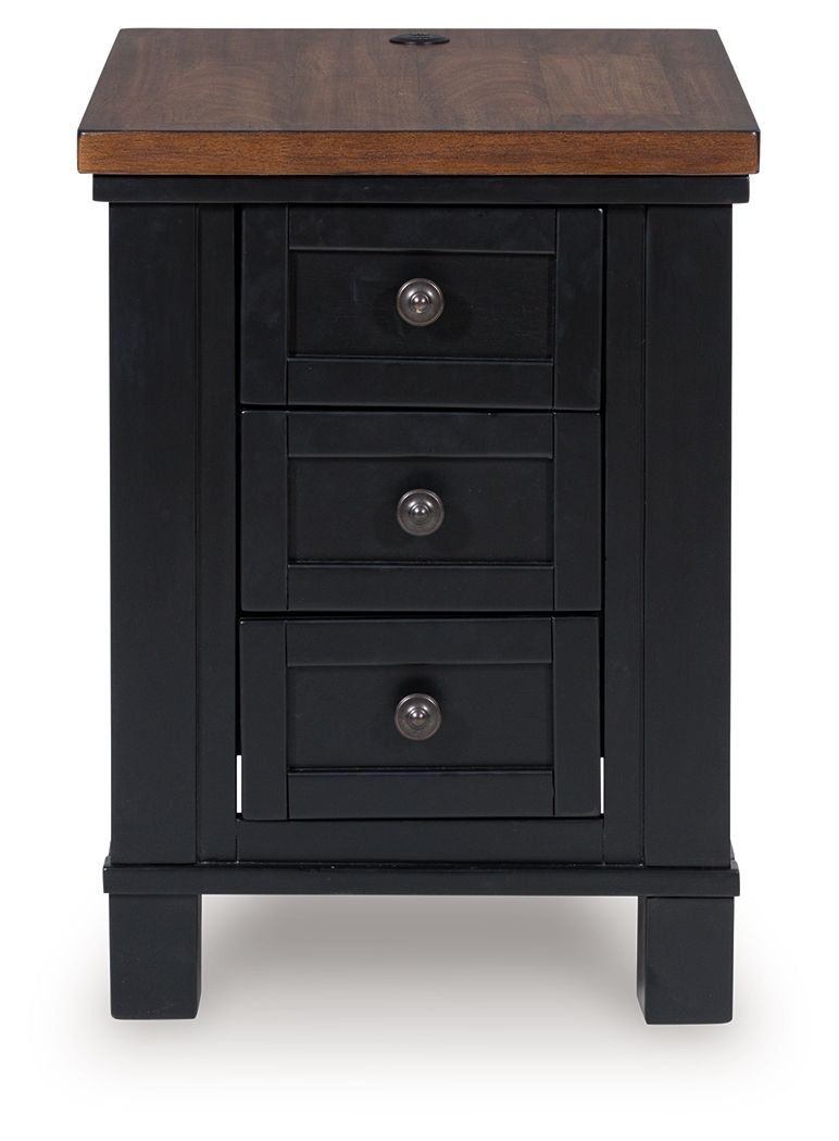 Wildenauer - Brown / Black - Chair Side End Table - Hornell Furniture Outlet