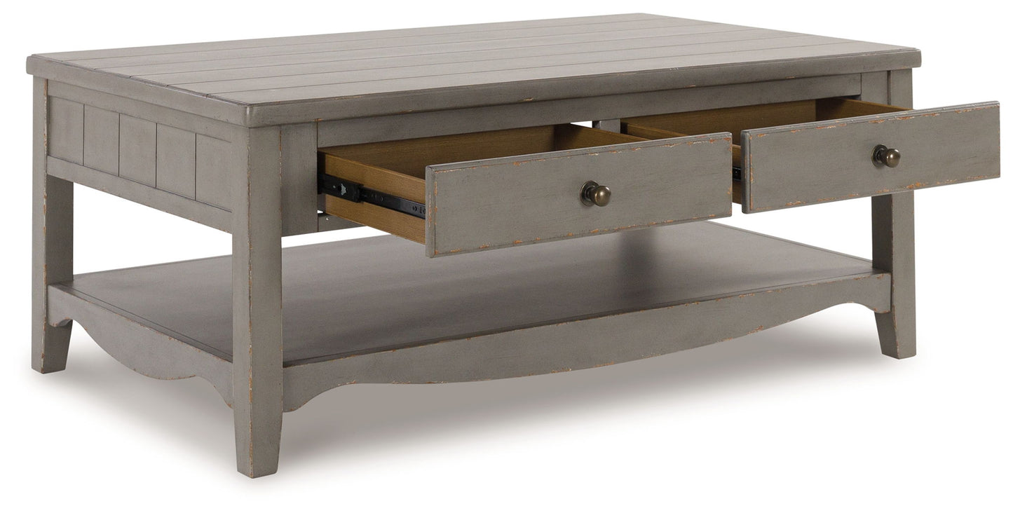 Charina - Antique Gray - Rectangular Cocktail Table - Hornell Furniture Outlet