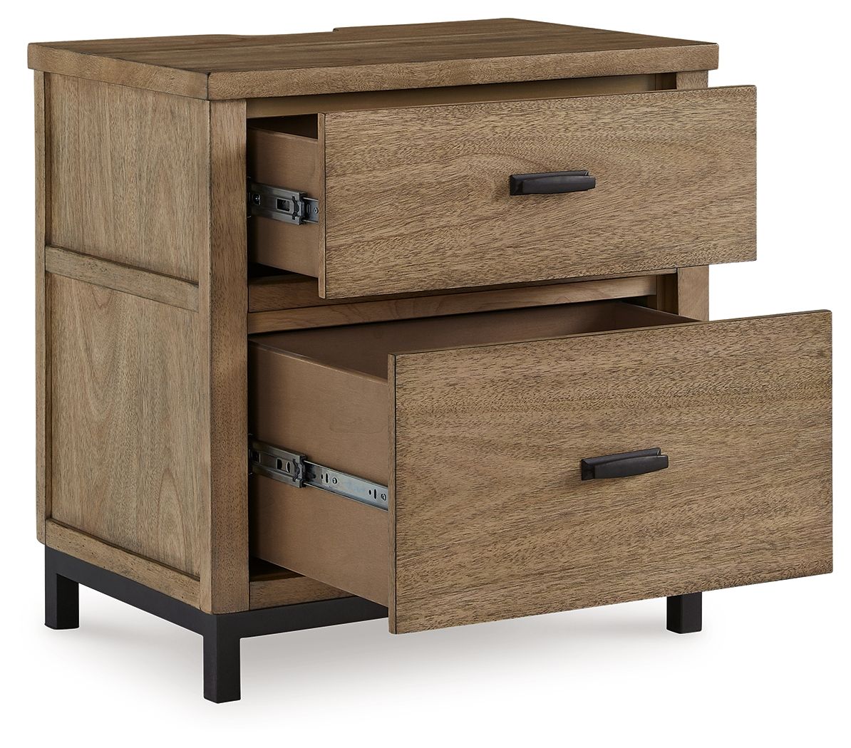 Tomtyn - Light Brown - Two Drawer Night Stand - Hornell Furniture Outlet