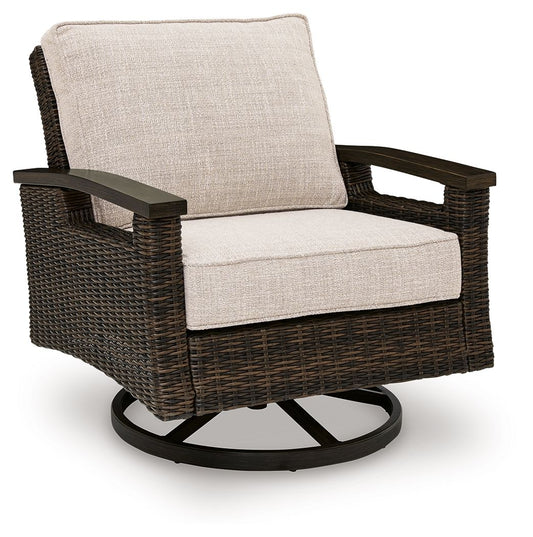 Monterey Point - Swivel Lounge Chair (Set of 2) - Dark Brown - Hornell Furniture Outlet