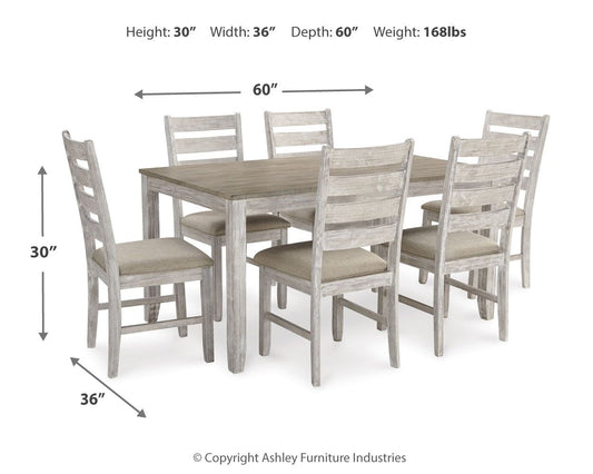 Skempton - Dining Room Table Set (Set of 7) - White - Hornell Furniture Outlet