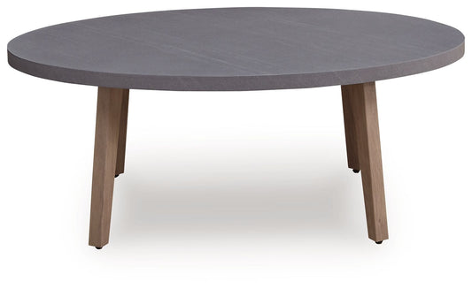 Harmony Headlands - Oval Cocktail Table - Natural / Gray - Hornell Furniture Outlet