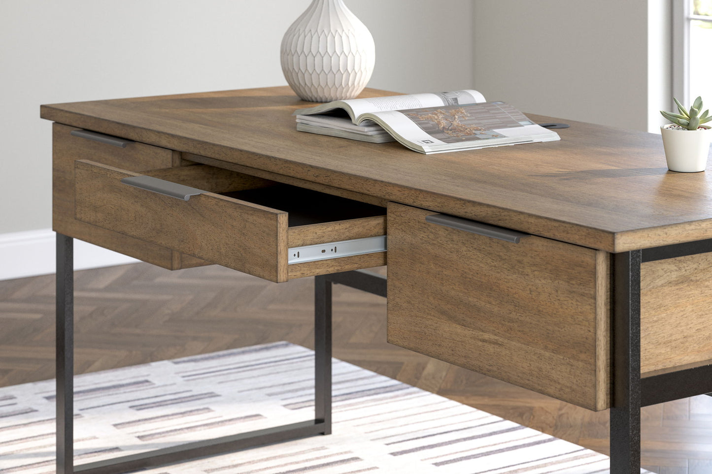 Montia - Light Brown - Home Office Desk - Hornell Furniture Outlet
