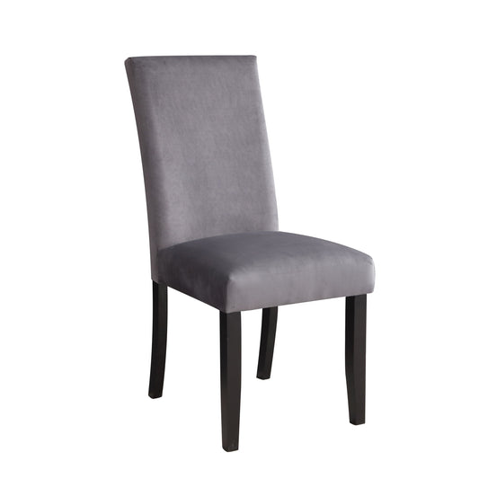 Napoli - Velvet Side Chair (Set of 2) - Gray - Hornell Furniture Outlet