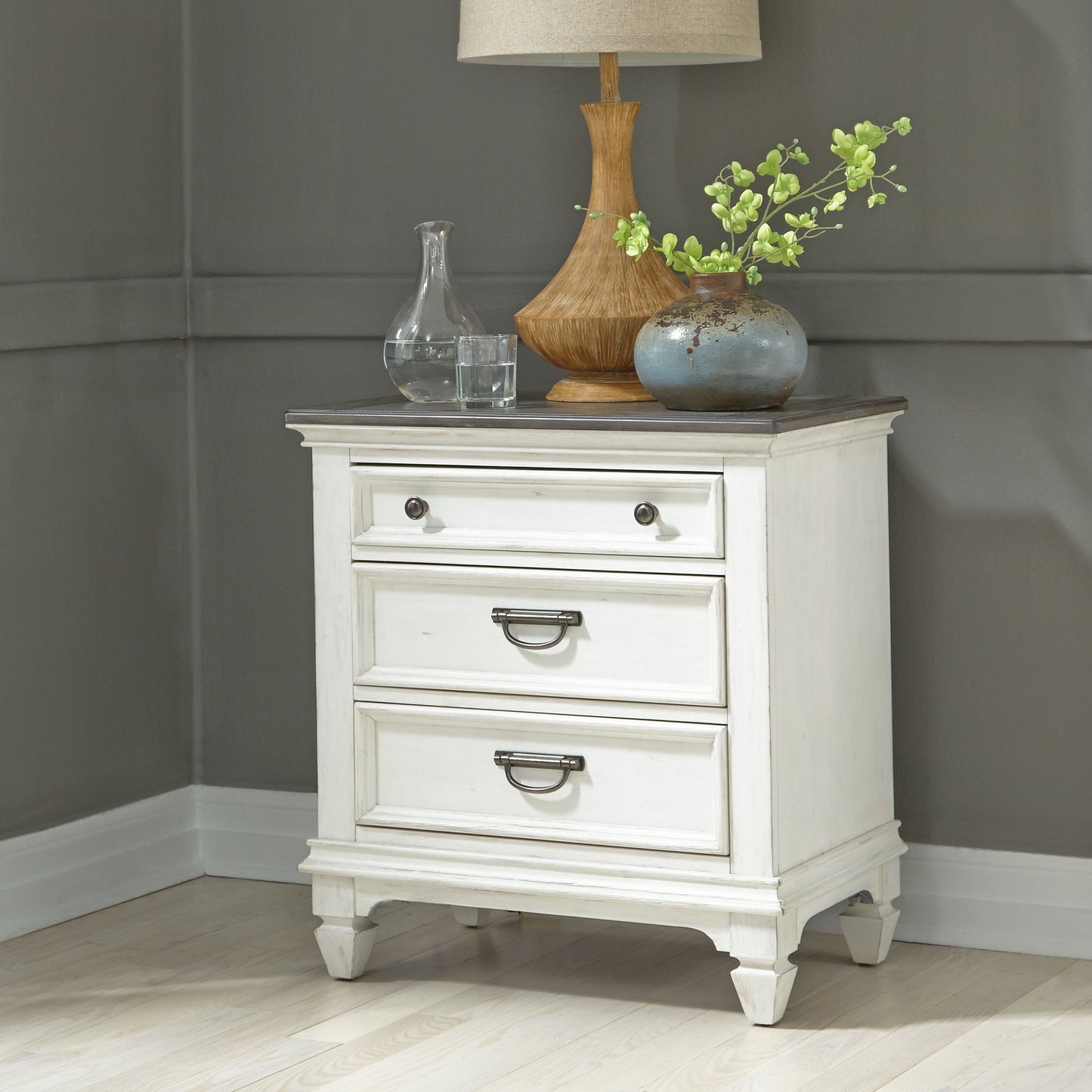 Allyson Park - Nightstand w/ Charging Station - Hornell Furniture Outlet