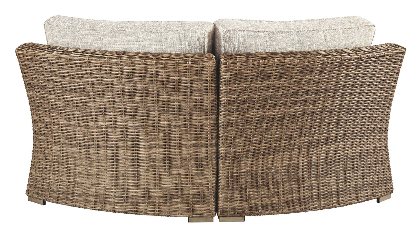 Beachcroft - Beige - Curved Corner Chair w/Cushion - Hornell Furniture Outlet