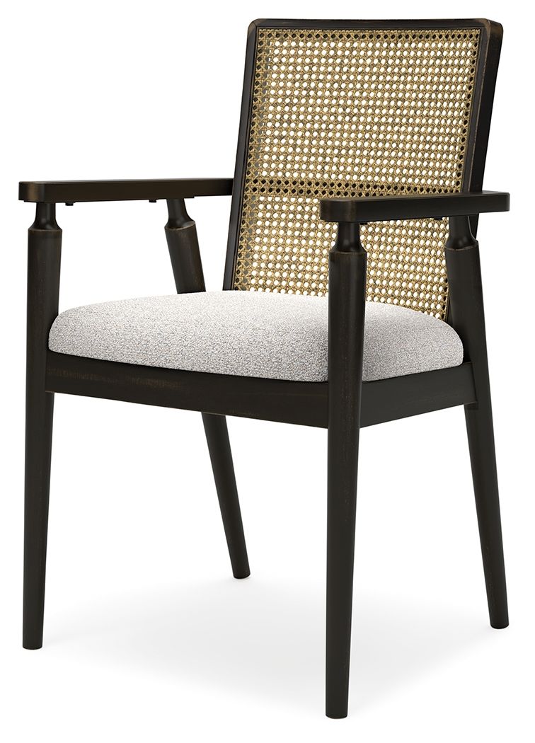 Galliden - Black - Dining Upholstered Arm Chair (Set of 2) - Hornell Furniture Outlet