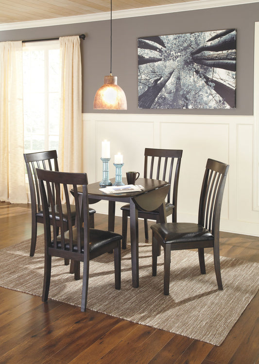 Hammis - Dark Brown - Round DRM Drop Leaf Table - Hornell Furniture Outlet
