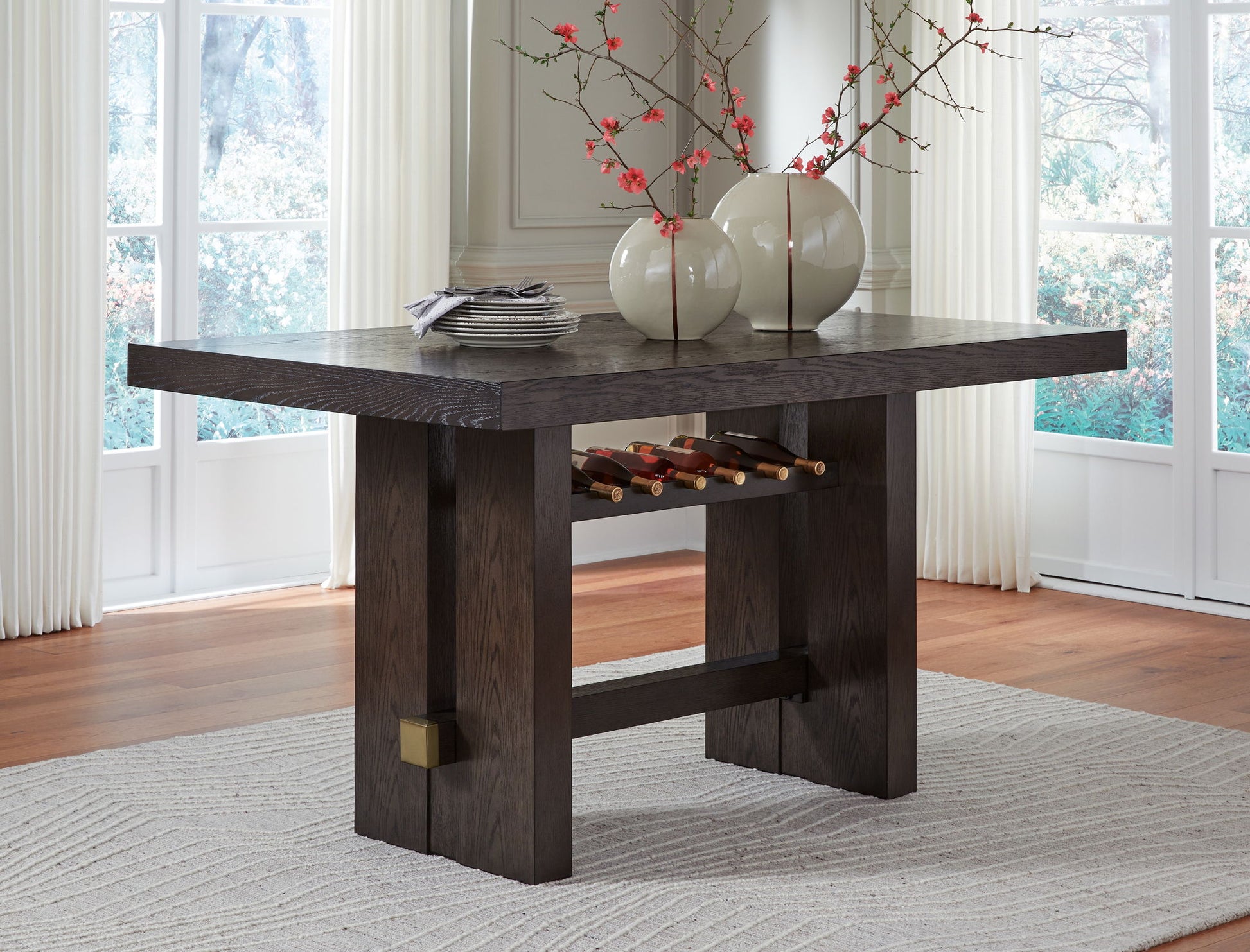 Burkhaus - Dark Brown - Rectangular Dining Room Counter Table - Hornell Furniture Outlet