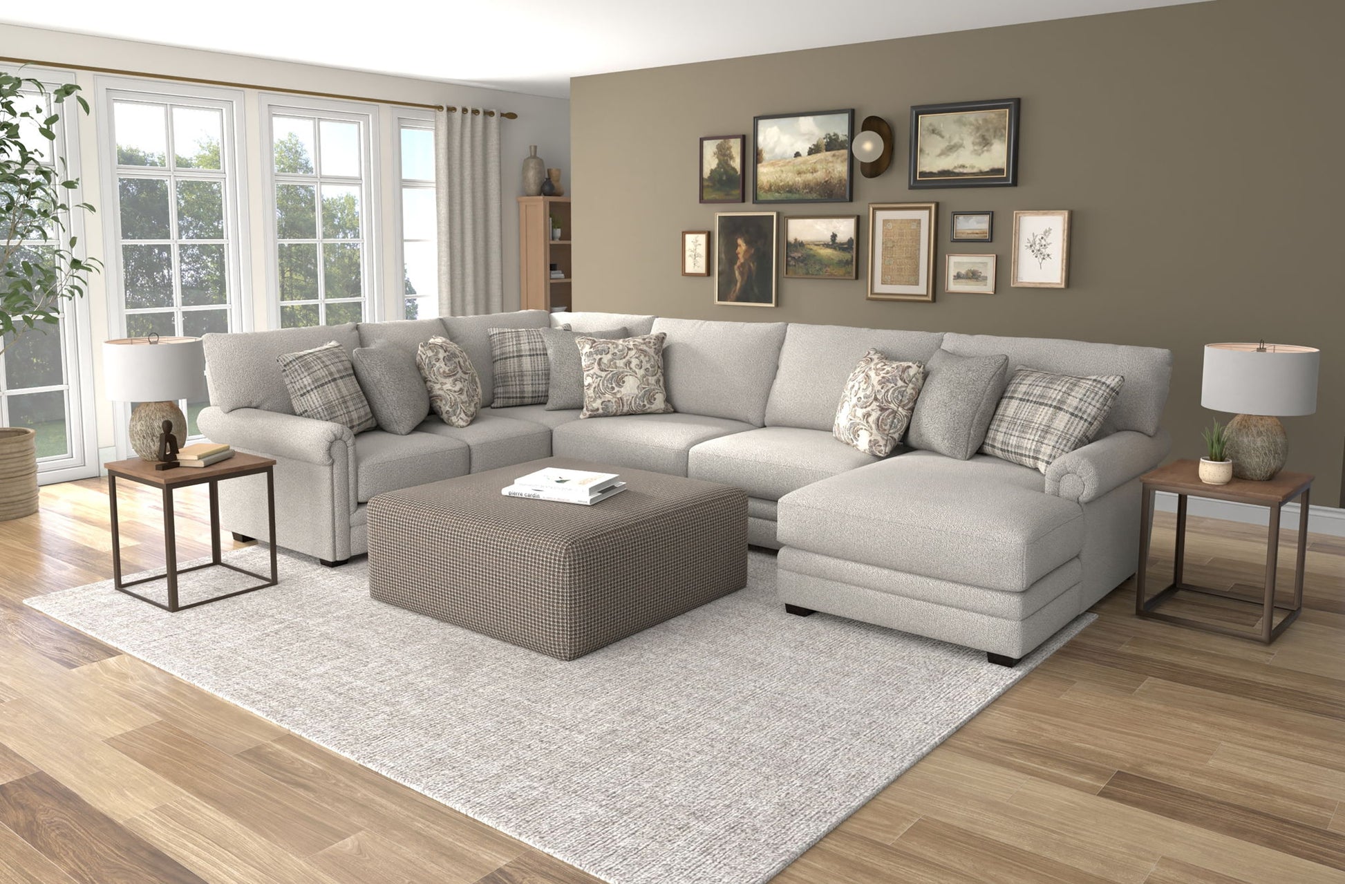Livingston - Sectional With Comfort Coil Seating And Accent Pillows Included - Hornell Furniture Outlet