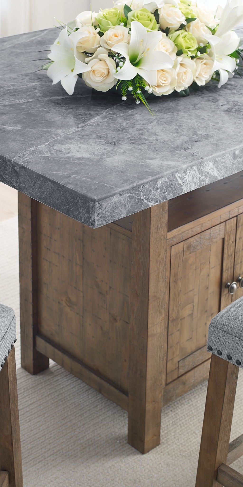 Grayson - Counter Dining Set - Distressed Wood Base - Hornell Furniture Outlet