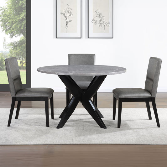 Amy - 5 Piece Dining Set - Gray - Hornell Furniture Outlet