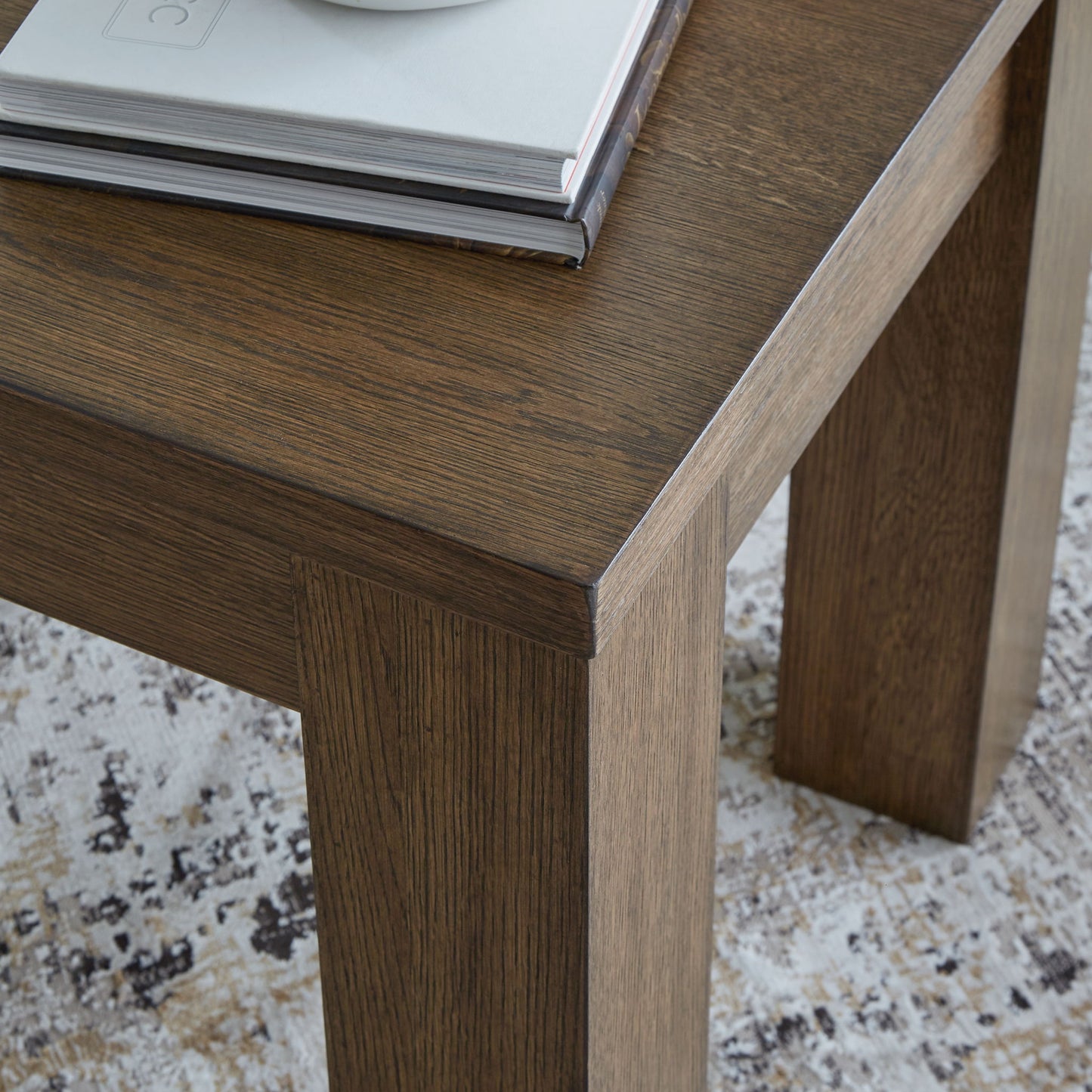 Rosswain - Warm Brown - Square End Table - Hornell Furniture Outlet