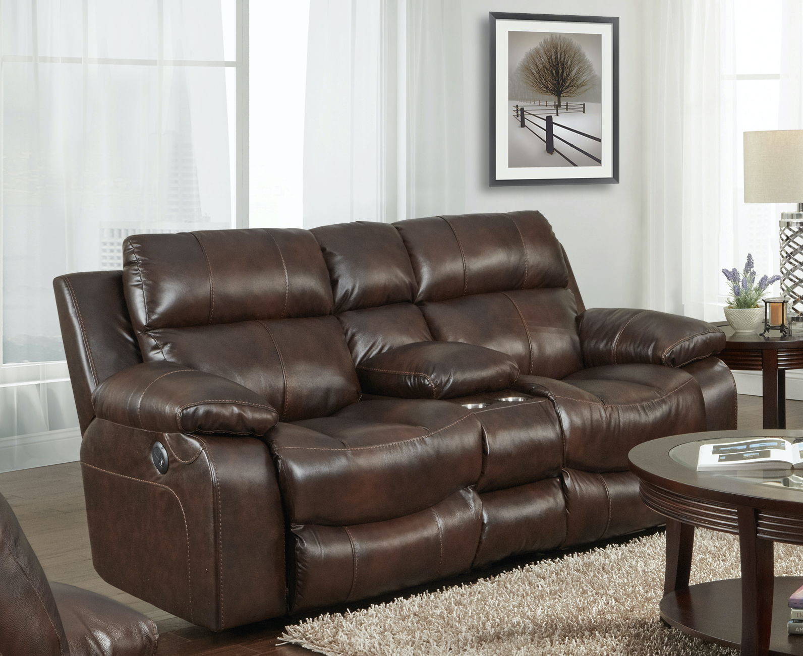 Positano - Reclining Console Loveseat - Hornell Furniture Outlet
