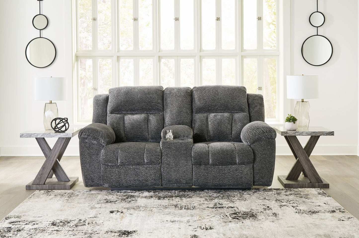 Frohn - Dbl Reclining Loveseat With Console - Hornell Furniture Outlet