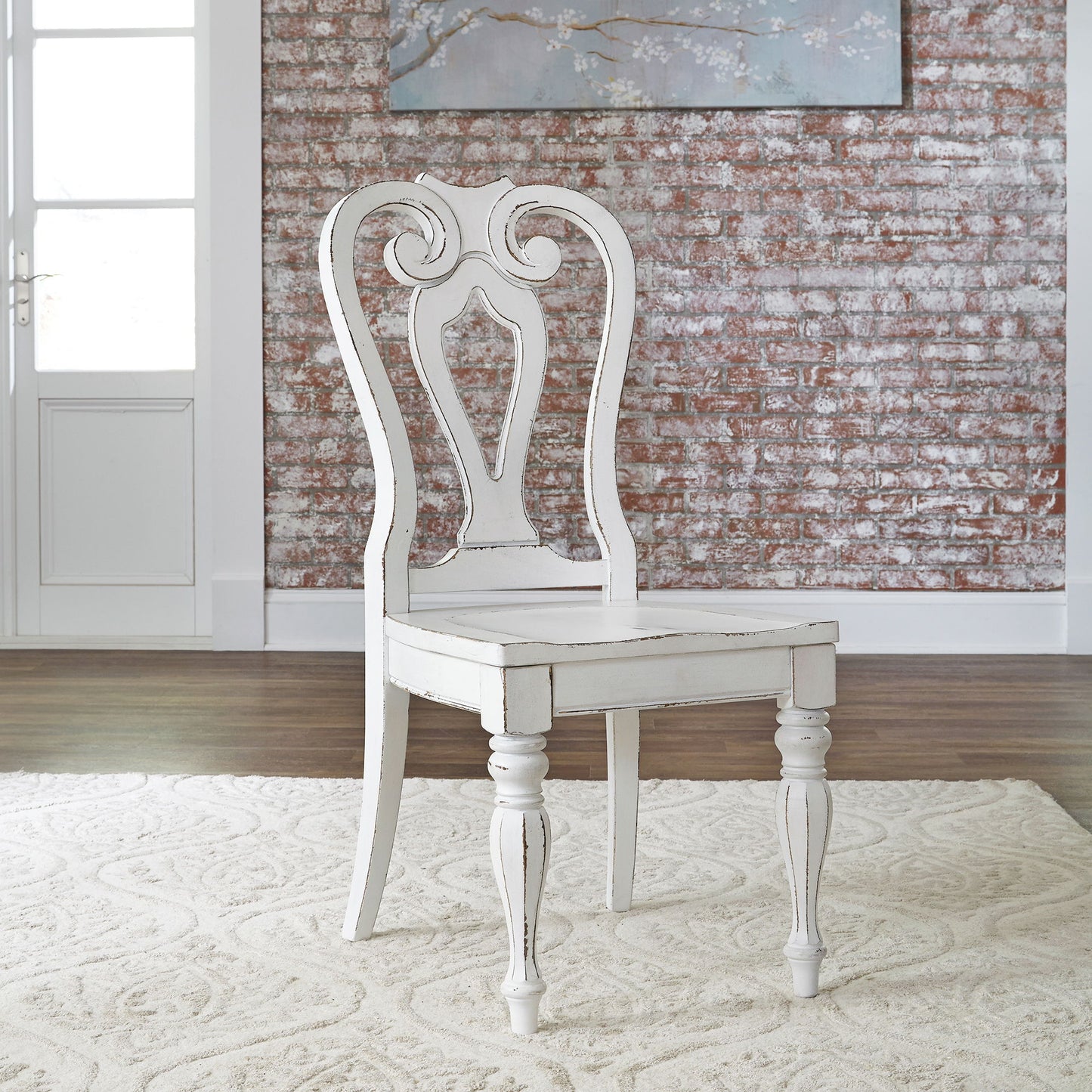 Magnolia Manor - Splat Back Side Chair - White - Hornell Furniture Outlet