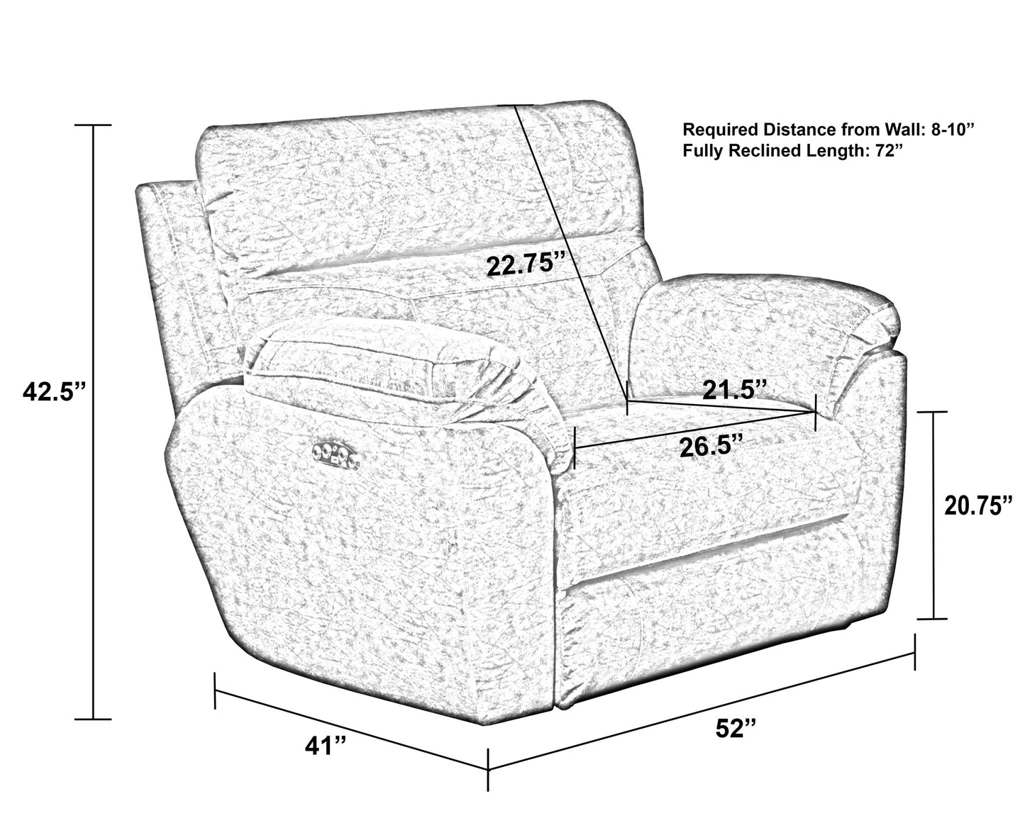 Sedona - Power Headrest Lay Flat Recliner - Hornell Furniture Outlet