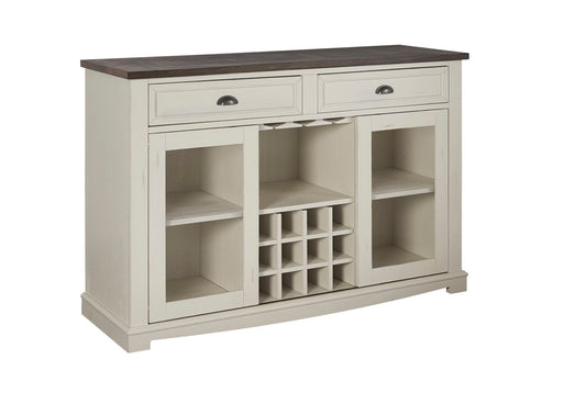Cayla - Server - Dark Oak & White - Hornell Furniture Outlet