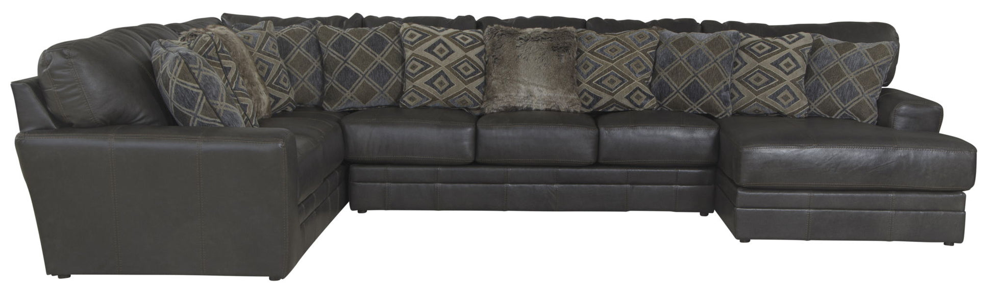 Denali - Italian Leather Match Sectional - Hornell Furniture Outlet