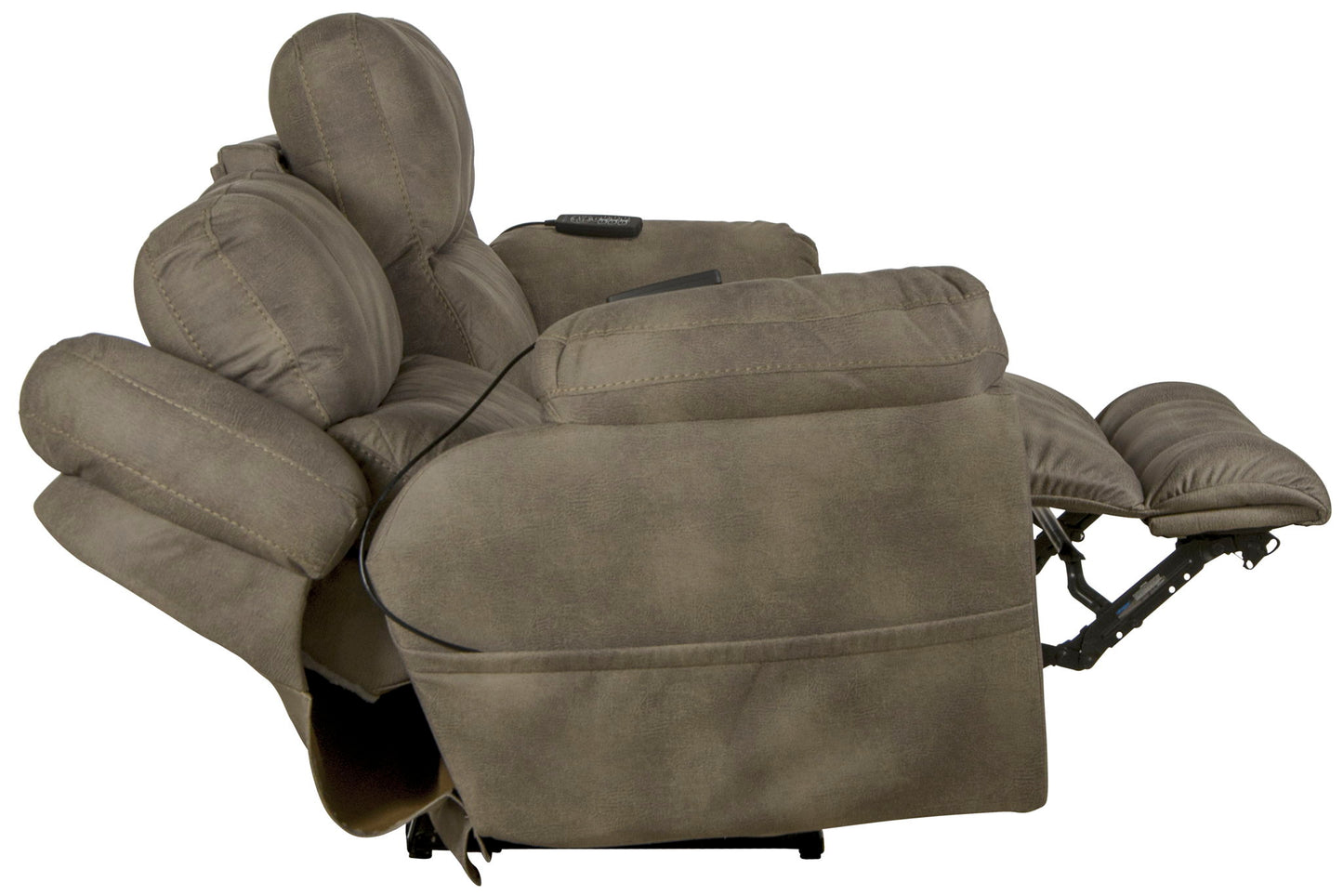 Flynn - Power Lay Flat Reclining Sofa Power Adjustable Headrest & Lumbar And Dual Heat & Massage - Fig - Hornell Furniture Outlet