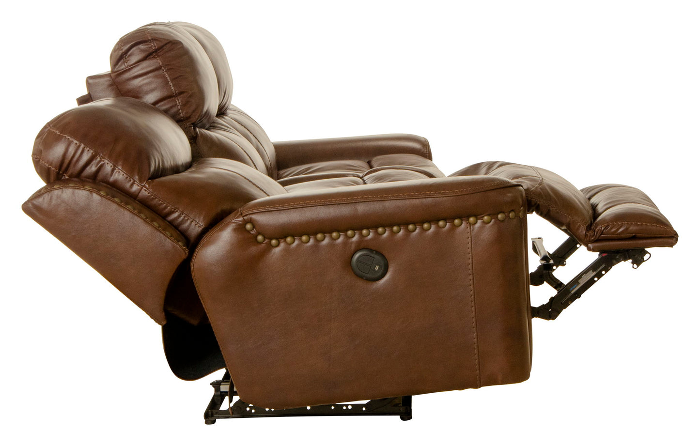 Ceretti - Power Reclining Sofa - Brown Italian Top Grain Leather Match - Hornell Furniture Outlet