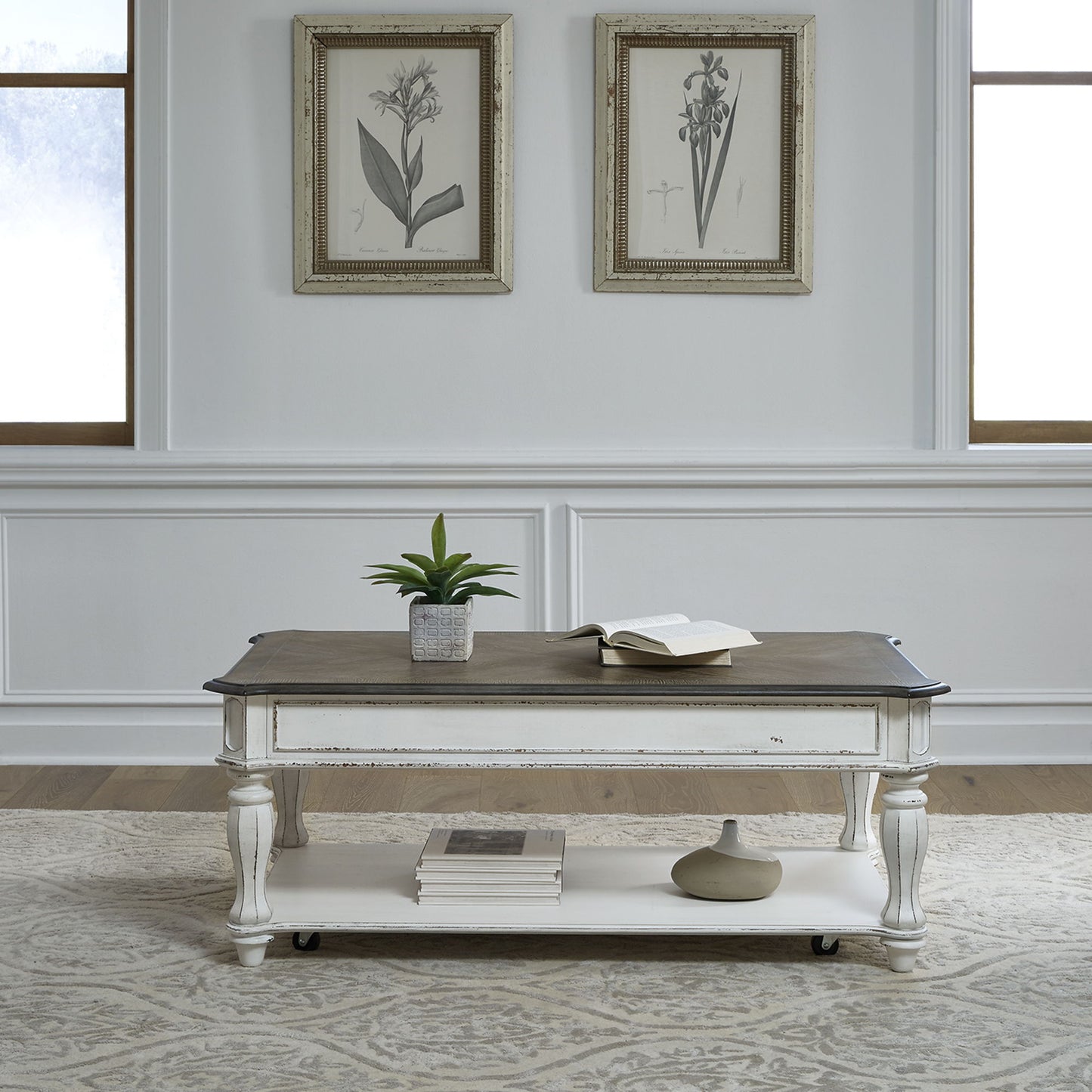 Magnolia Manor - Lift Top Cocktail Table - White - Hornell Furniture Outlet