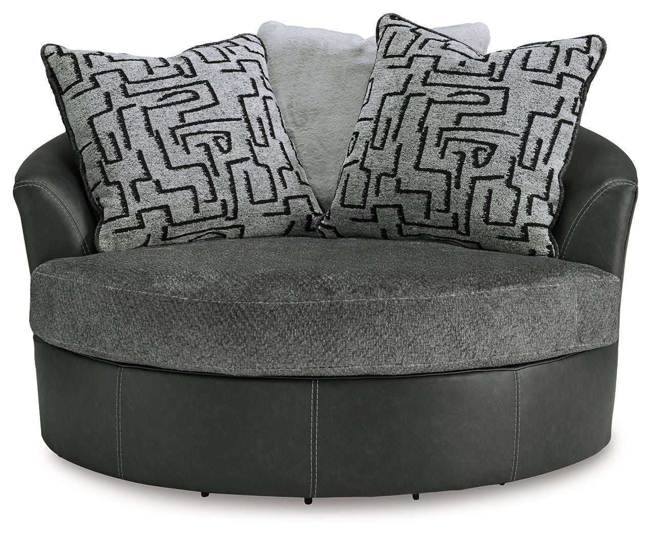 Brixley Pier - Graphite - Oversized Swivel Accent Chair - Hornell Furniture Outlet