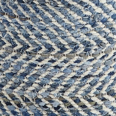 Chevron - Blue - Pouf - Hornell Furniture Outlet